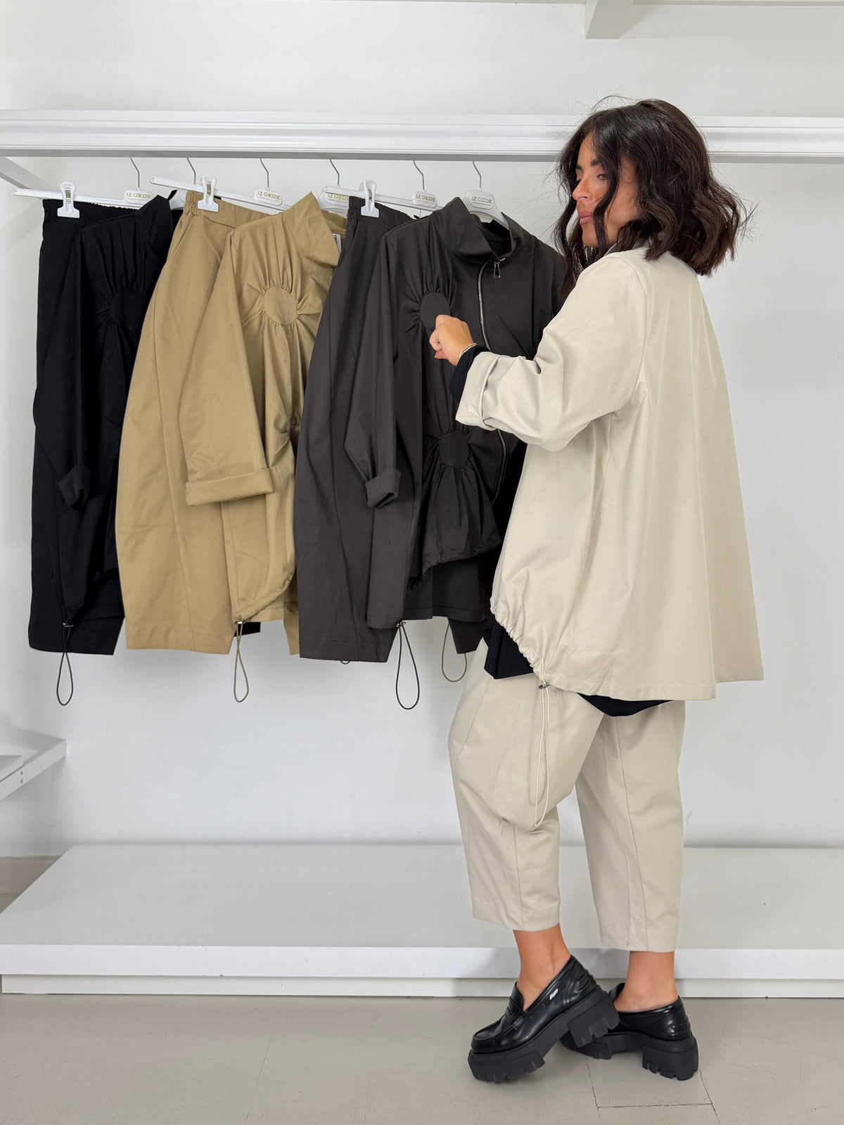 Pantalone diagonale misto cotone