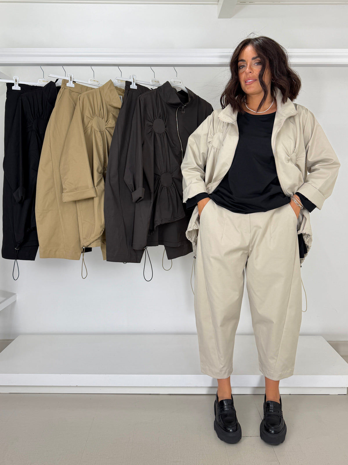 Pantalone diagonale misto cotone