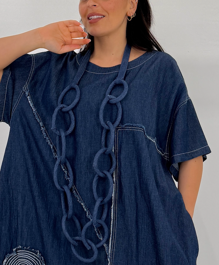 GHUNGROO collana anelli in jeans