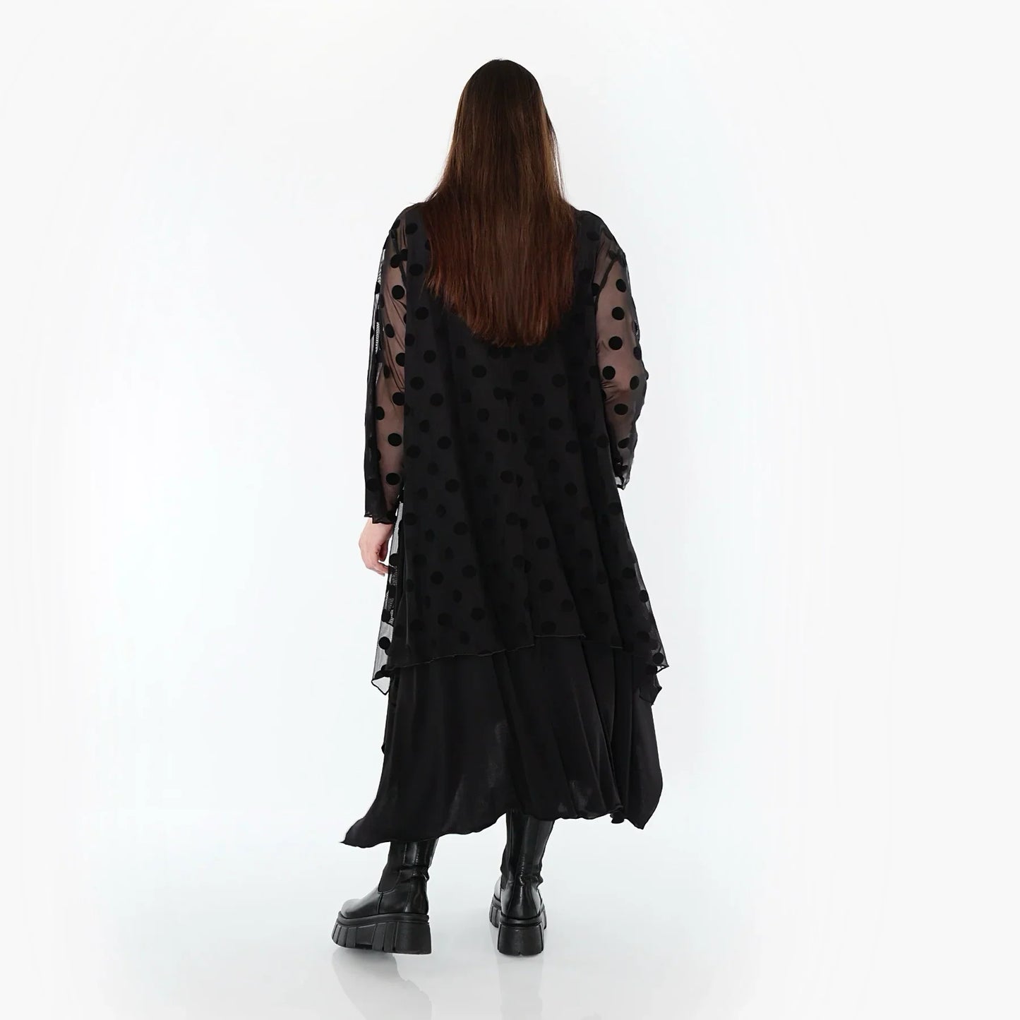 Casacca tulle elasticizzato bolli in rilievo