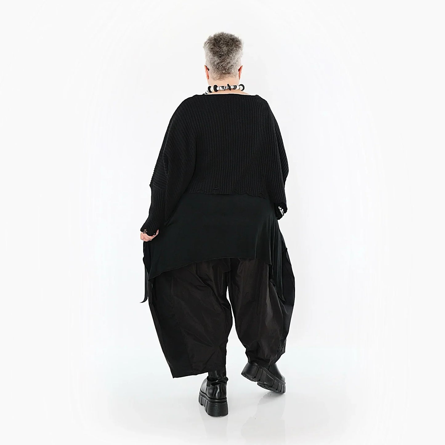 Maglia crop in filo smagliato